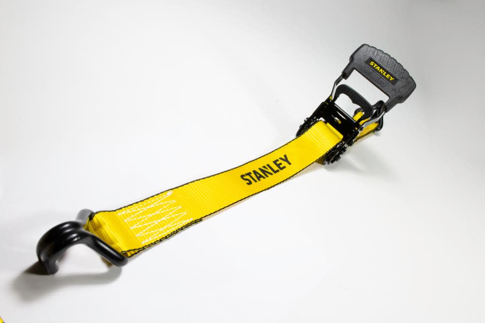 Stanley S1007 Ratchet Tie Down Straps 1.5″ x 16′ Heavy Cargo Hauling 3300 lbs Break Strength 2pk - Ascmtools