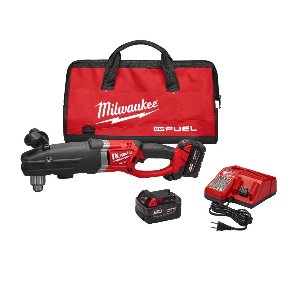 Milwaukee M18 FUEL Super Hawg 1/2 In. Right Angle Drill Kit - Ascmtools