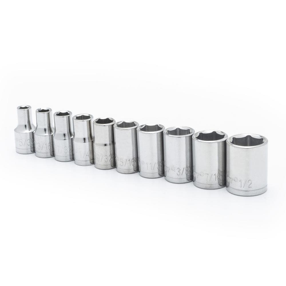 Crescent 10 pc 1/4 Drive 6 Point Standard SAE Socket Set” - Ascmtools