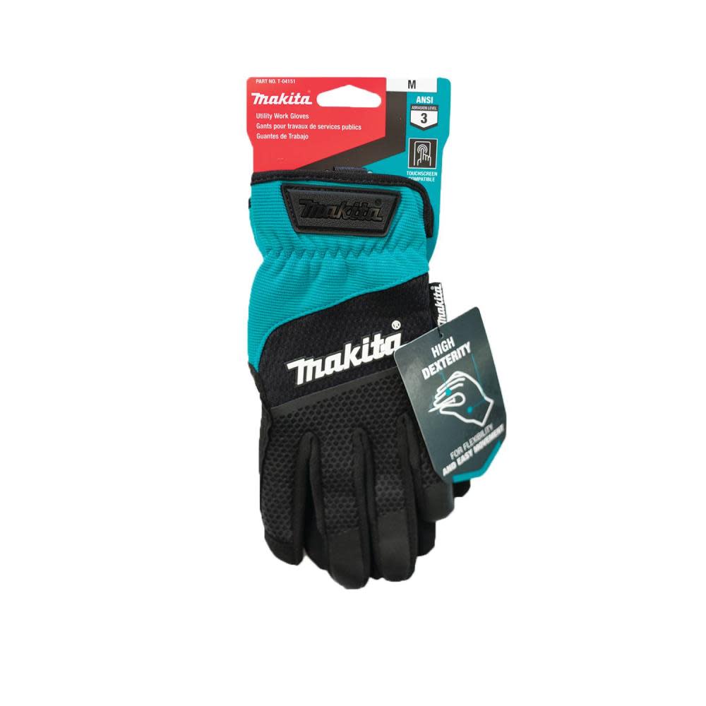 Makita Utility Work Gloves Open Cuff Flexible Protection Medium - Ascmtools