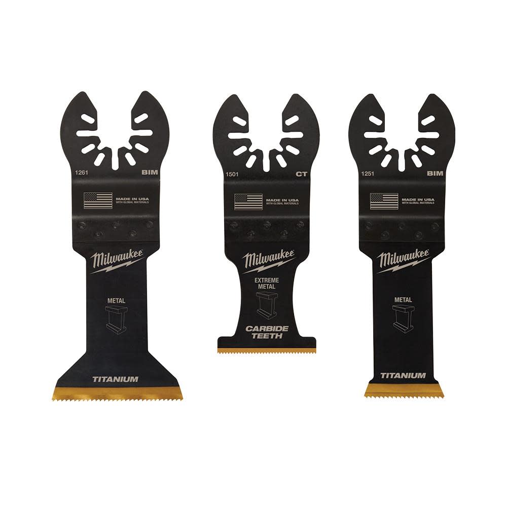 Milwaukee OPEN-LOK 3PC METAL CUTTING MULTI-TOOL BLADE VARIETY PACK - Ascmtools