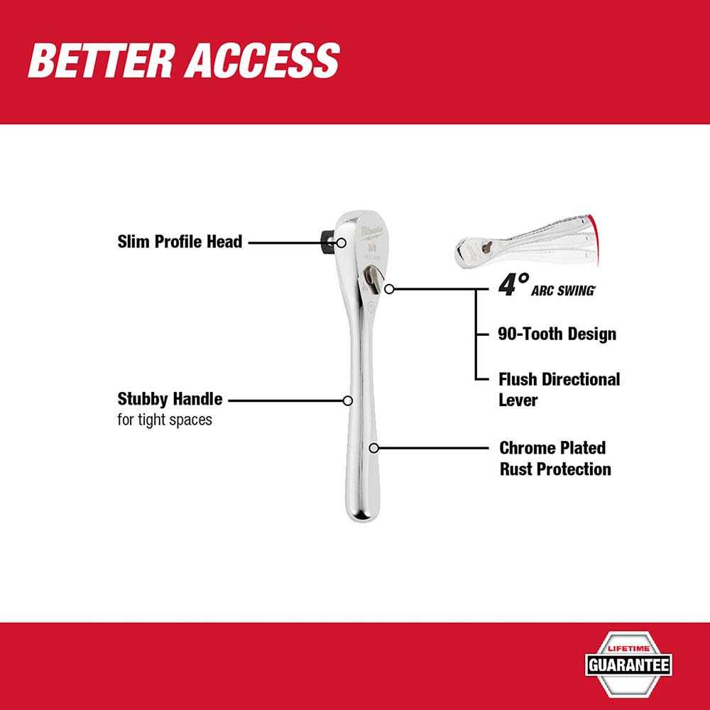 Milwaukee Ratchet 5″ 3/8″ Drive - Ascmtools