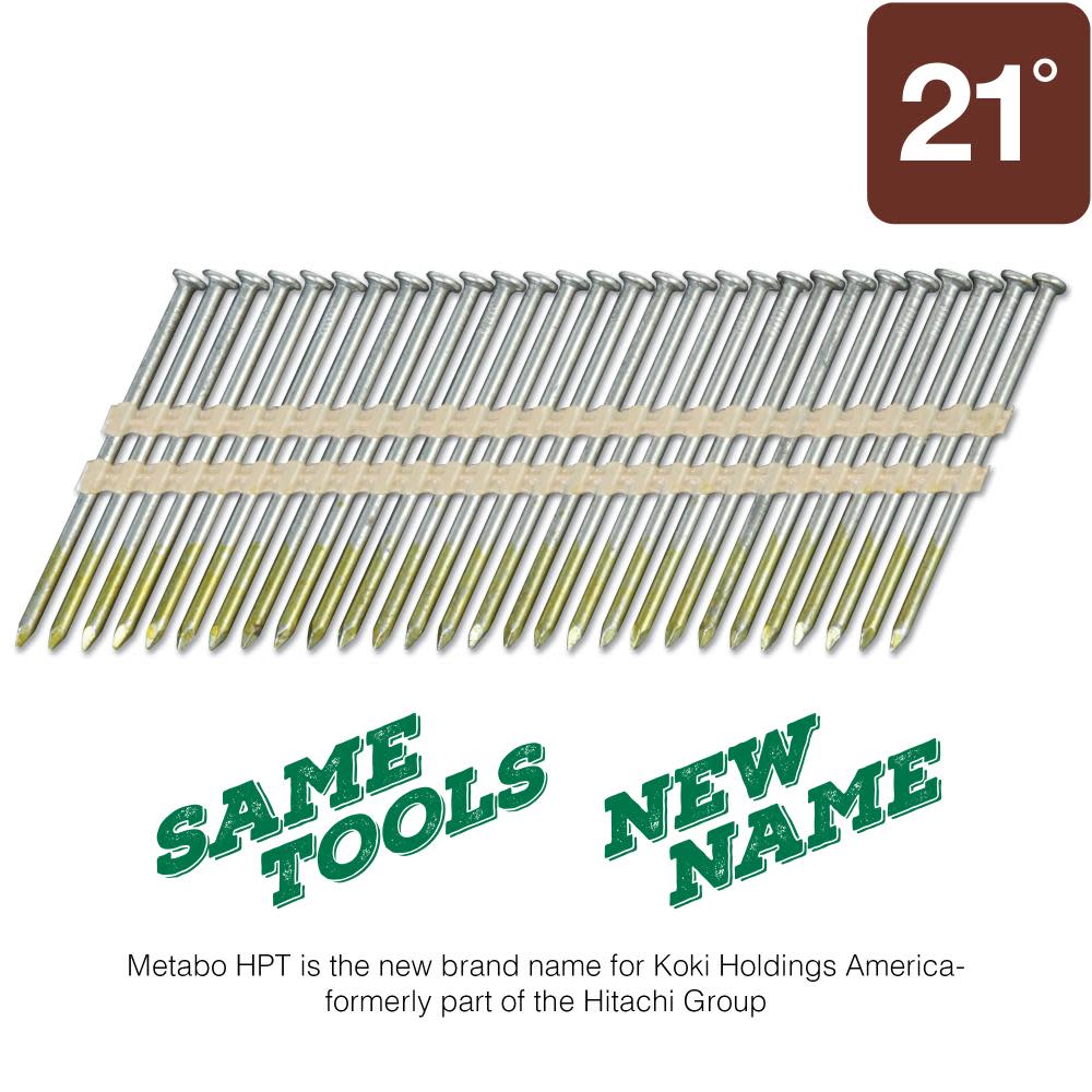 Metabo HPT 3″ x .131 Brite Smooth Full Round Head Basic Plastic Strip Framing Nails 4000 Nails - Ascmtools