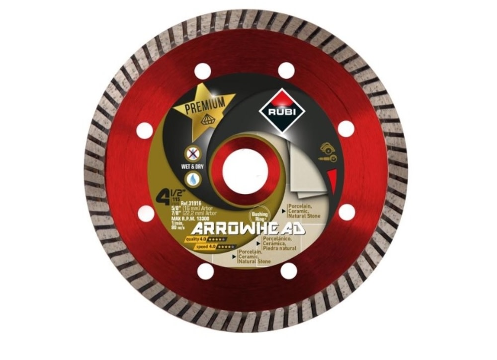 Rubi Tools Arrowhead 4-1/2 In. Premium Turbo Diamond Blade - Ascmtools