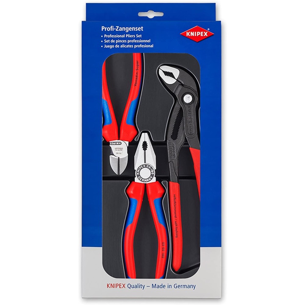 Knipex Bestseller Pliers Set in Plastic Deep Drawn Tray 3pc - Ascmtools