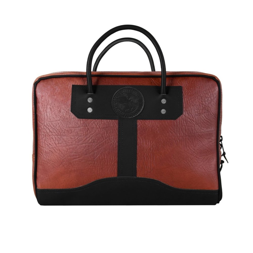 Duluth Pack 23 Liter Capacity Black Trim Bison Leather Computer Briefcase - Ascmtools