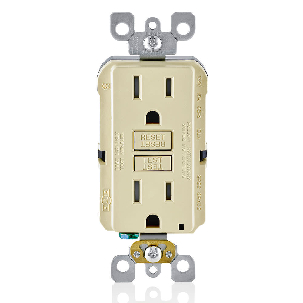 Leviton SmartlockPro GFCI Outlet 15A 125V Ivory NEMA 5-15R - Ascmtools