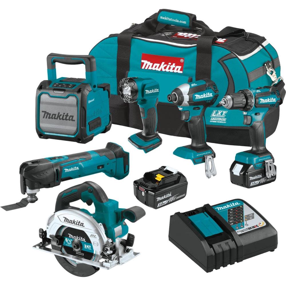 Makita 18V LXT Lithium-Ion Cordless 6-Piece Combo Kit (3.0Ah) - Ascmtools