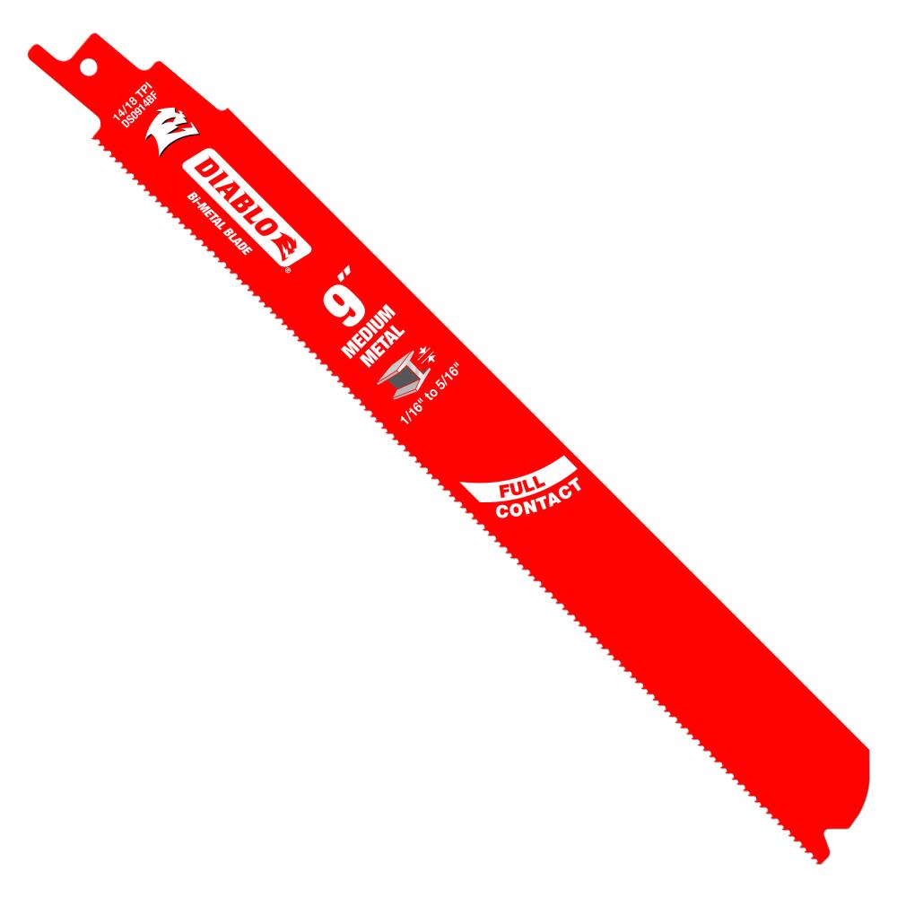 Diablo Tools 9″ Bi-Metal Recip Blade for Medium Metal Cutting 3/32″ to 5/16″ 5pc - Ascmtools