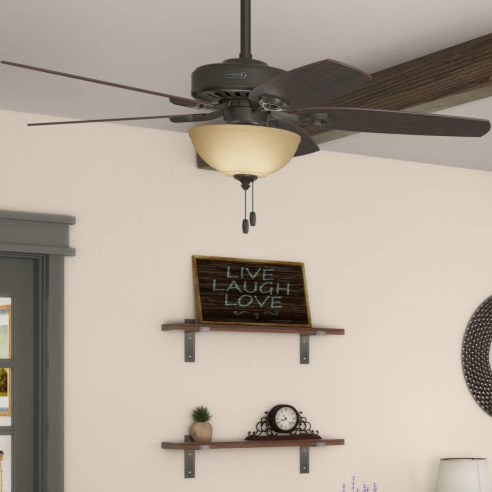 Hunter Fan Builder Deluxe Ceiling Fan 52″ Bronze Brazilian Cherry - Ascmtools
