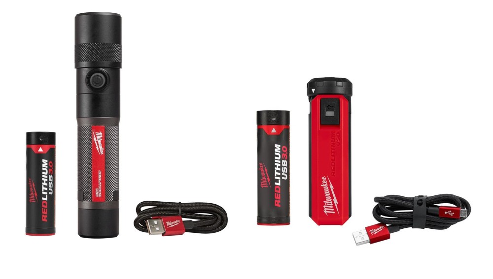 Milwaukee USB Rechargeable Twist Focus Flashlight Kit Bundle - Ascmtools