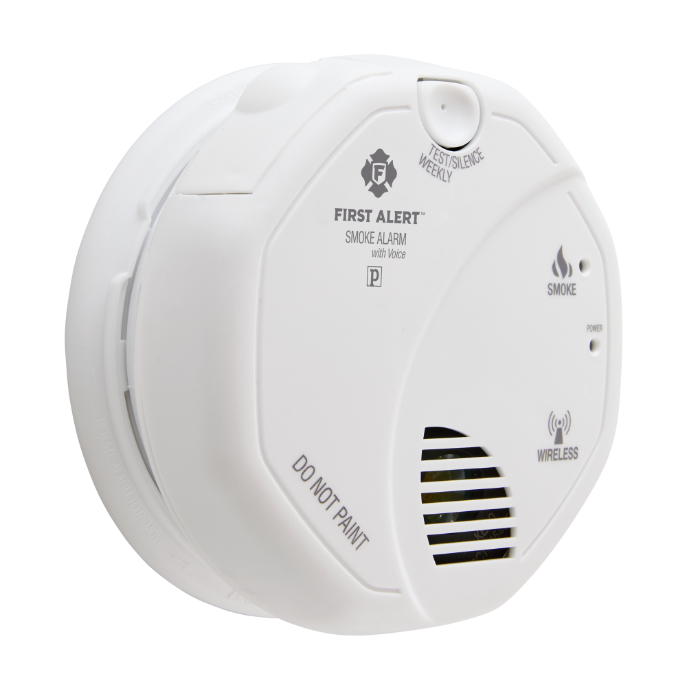First Alert Interconnected Wireless Smoke Alarm with Voice Location Battery Operated - Ascmtools