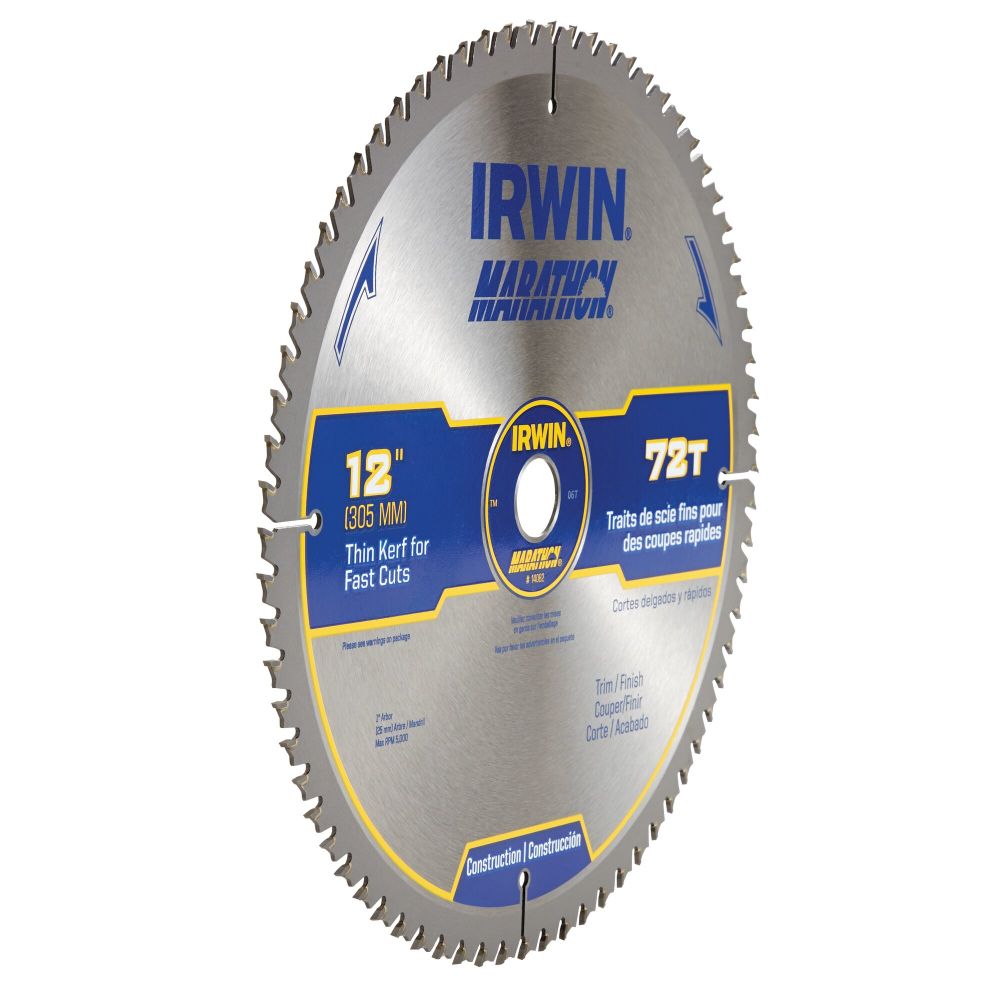 Irwin Marathon Carbide Table/Miter Circular Blade 12″ 72T - Ascmtools