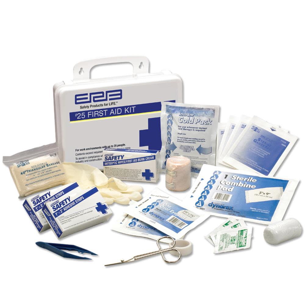ERB 25 Person ANSI Premium First Aid Kit with Plastic Case - Ascmtools