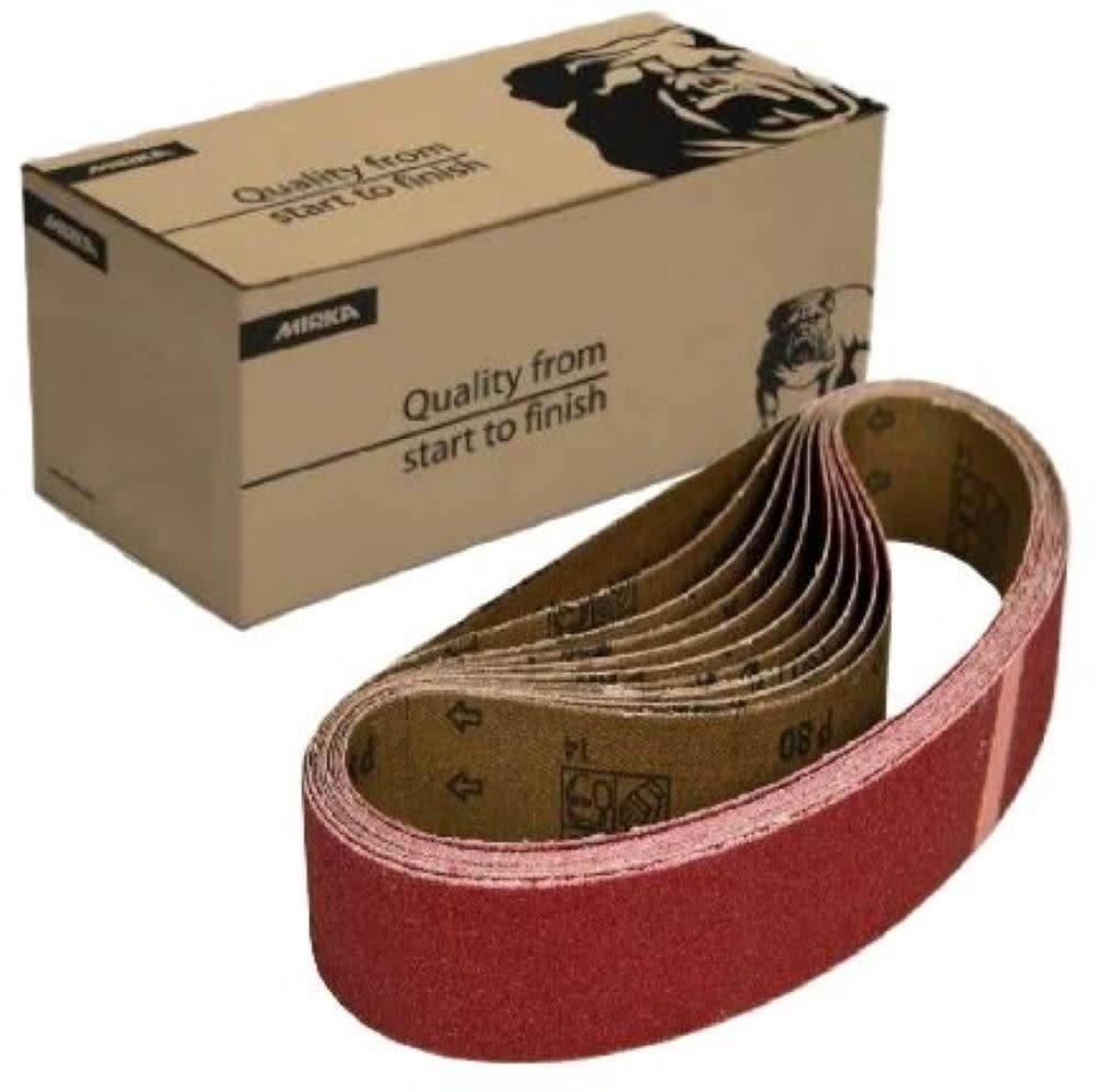 Mirka HIOLIT XO Sanding Belts 3″ x 21″ P80 T-Joint 10pk - Ascmtools