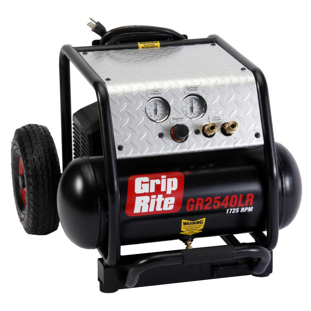 Grip Rite 12 AMP 2.5HP 4 Gallon 1725RPM Compressor with Wheels - Ascmtools