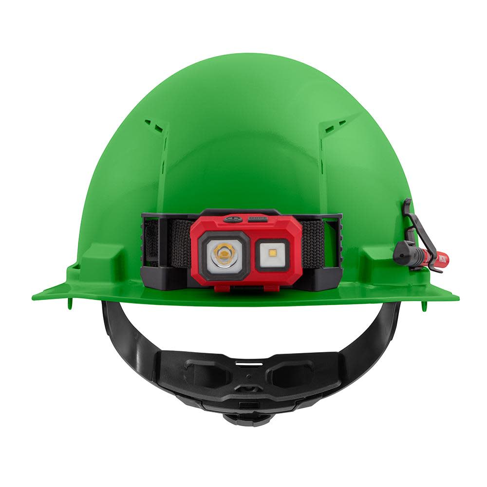 Milwaukee Hard Hat Green Front Brim Vented with 4pt Ratcheting Suspension Type 1 Class C - Ascmtools