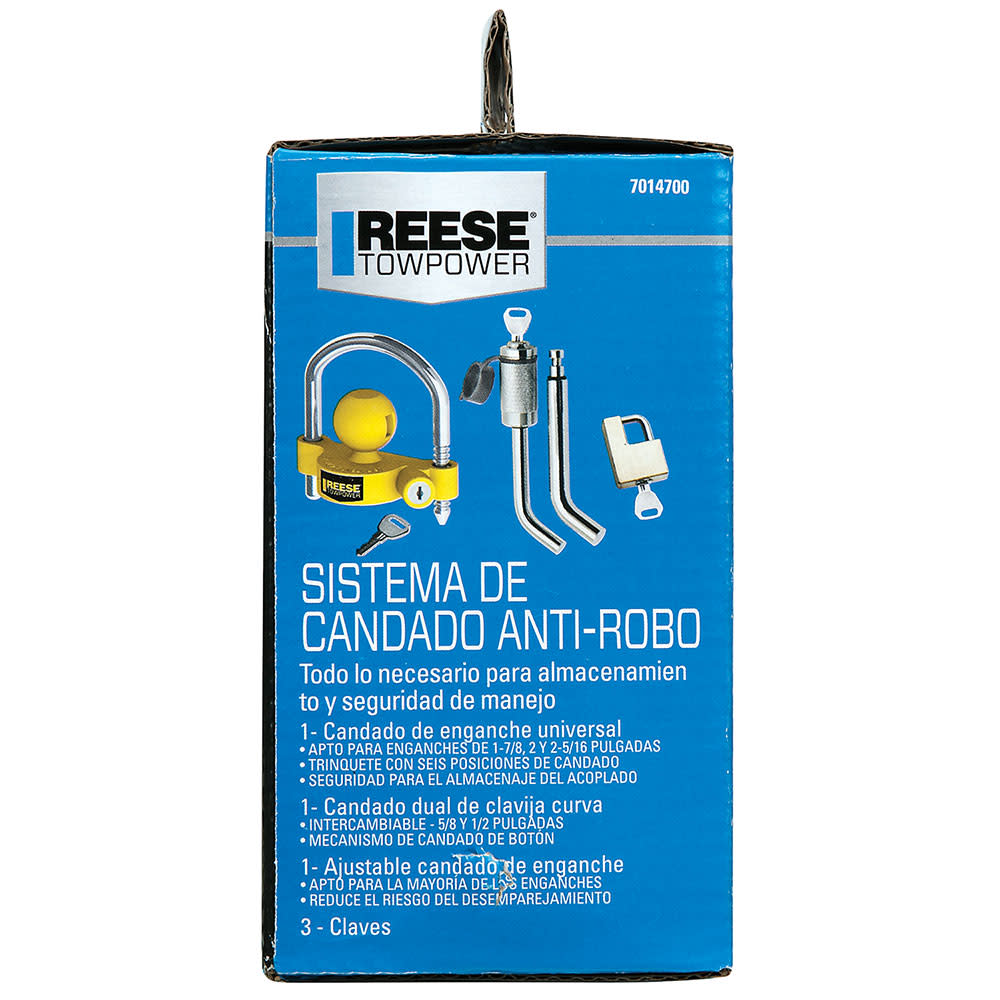 Reese Chrome Keyed Trailer Hitch & Coupler Anti Theft Lock Kit - Ascmtools