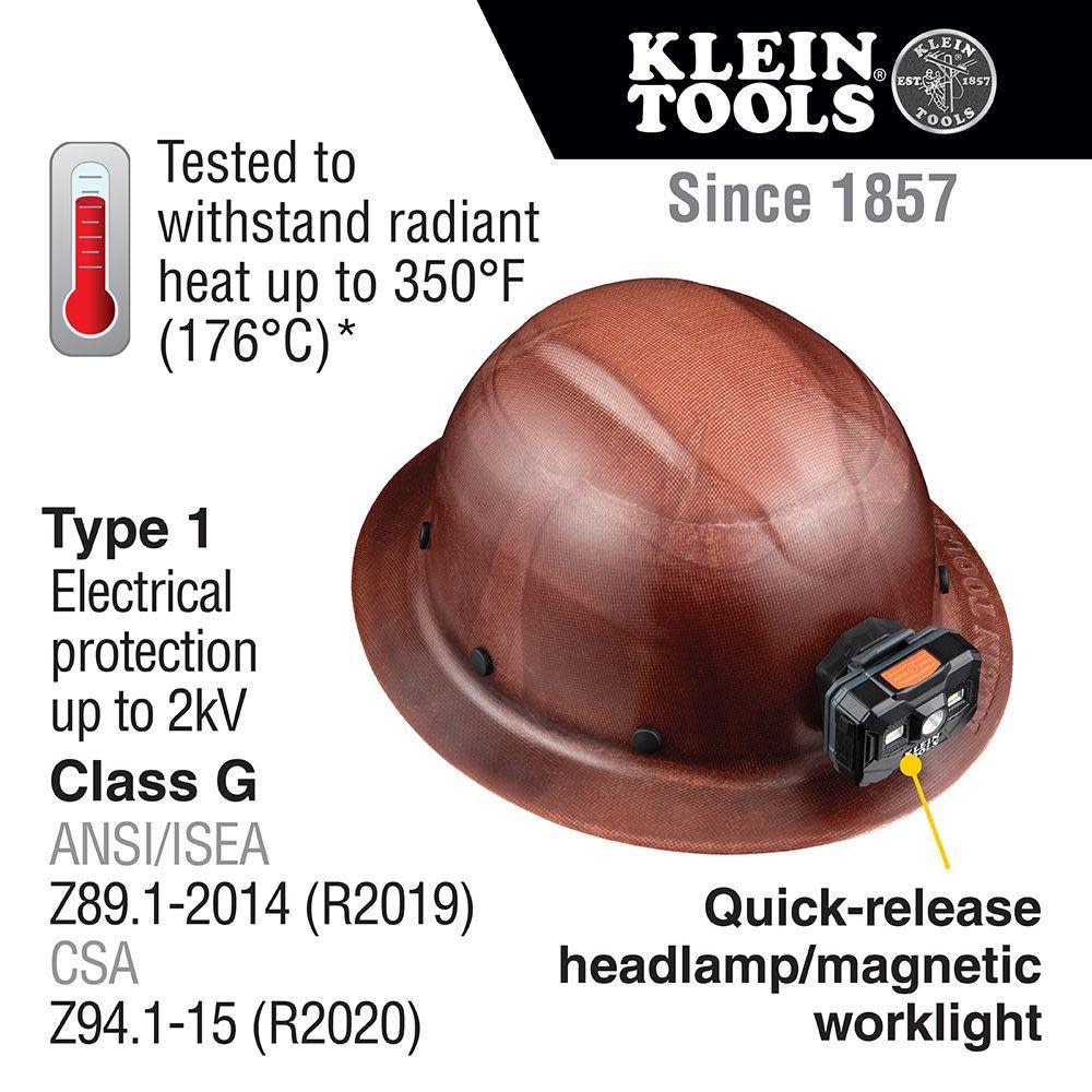 Klein Tools High Temp Hard Hat Brim with Headlamp - Ascmtools