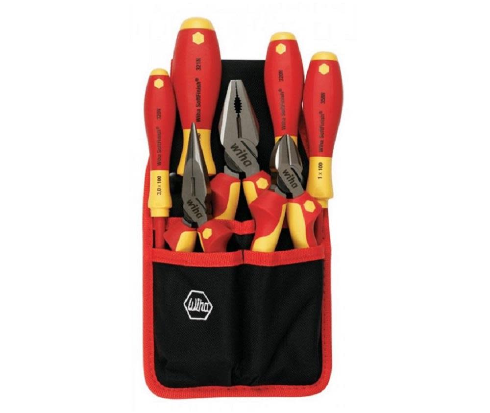 Wiha Insulated Industrial Pliers/Cutters & Screwdriver Set 7 Piece - Ascmtools