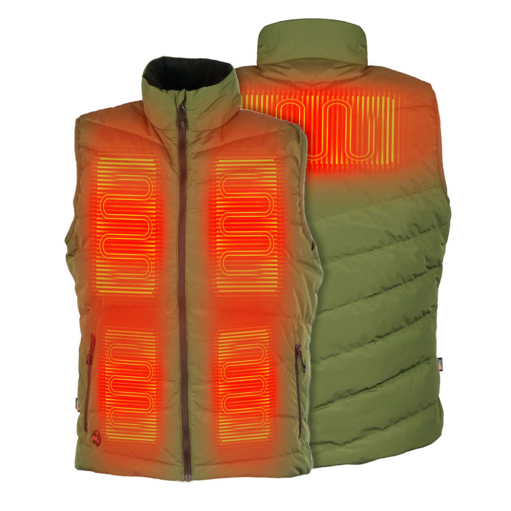 Mobile Warming 7.4V Crest Heated Down Vest Mens Green 3X - Ascmtools