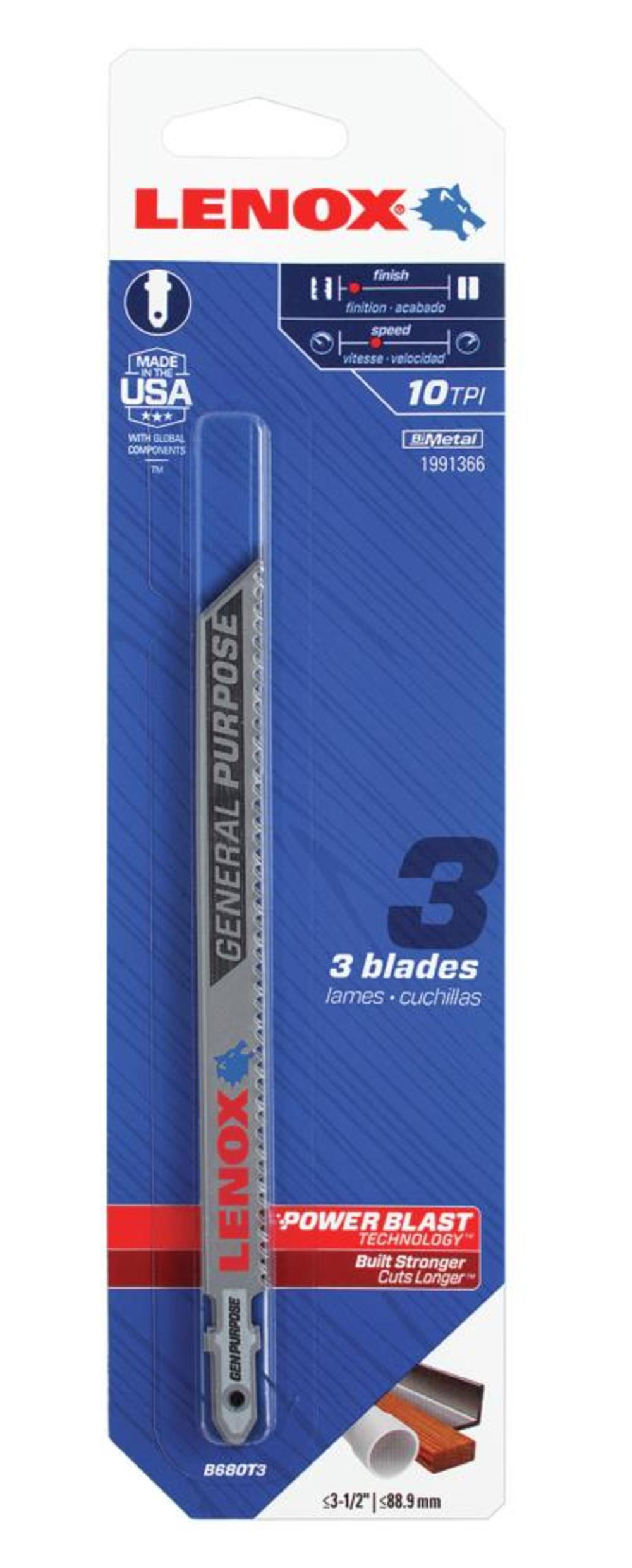 Lenox 5 1/4″ T shank Jigsaw Blade 3pk - Ascmtools