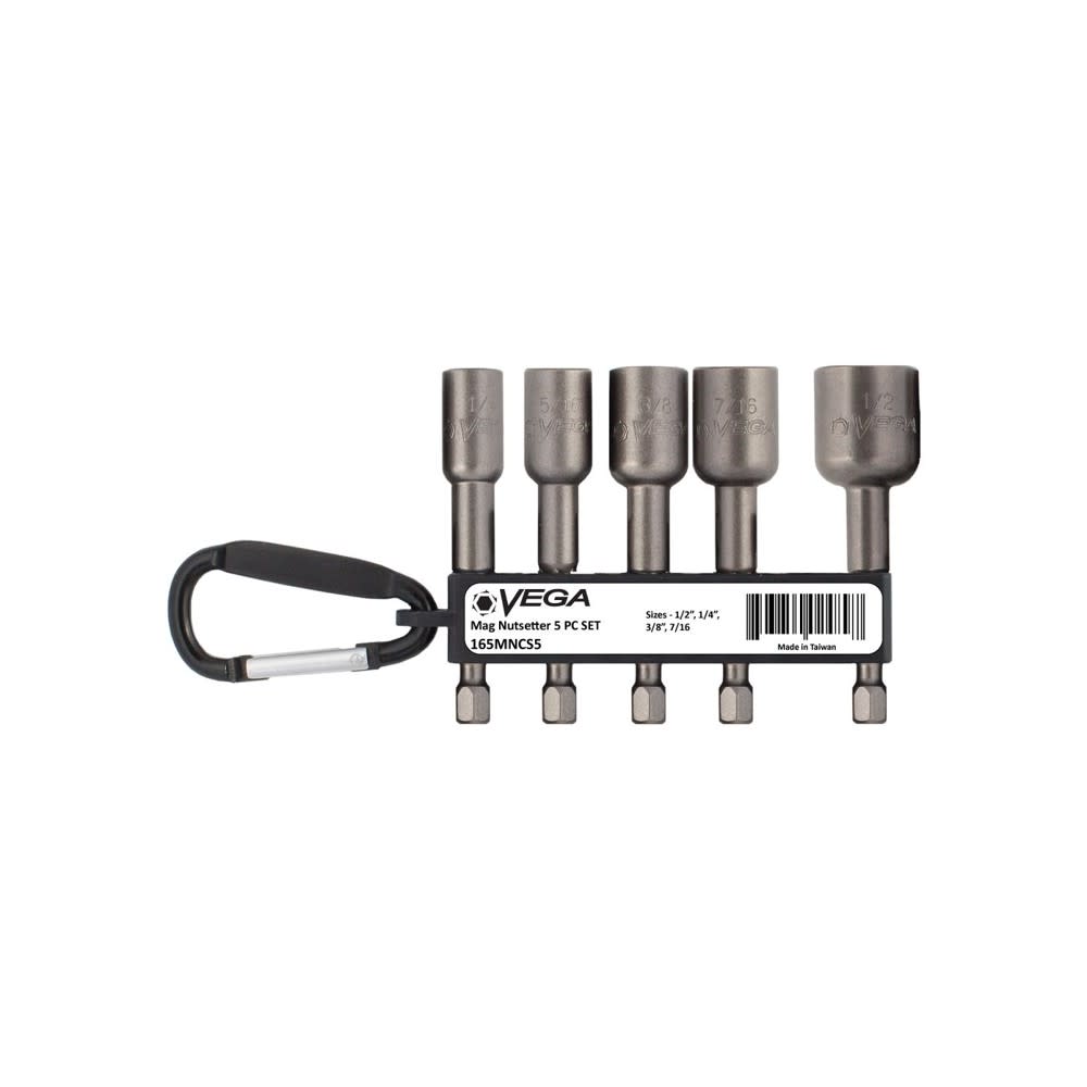 Vega Nutsetter 2 9/16″ Length Utility Magnetic Set 5pc - Ascmtools