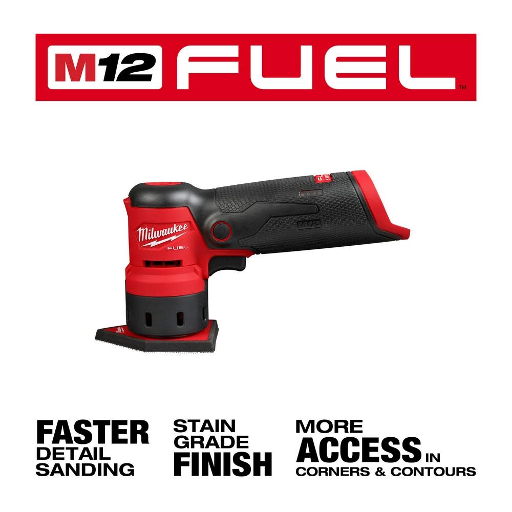 Milwaukee M12 FUEL Orbital Detail Sander Bare Tool - Ascmtools
