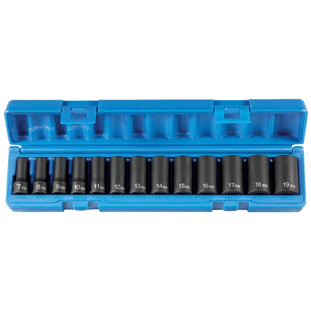 Grey Pneumatic 3/8″ Drive 13 Piece Semi-Deep Metric Set - Ascmtools