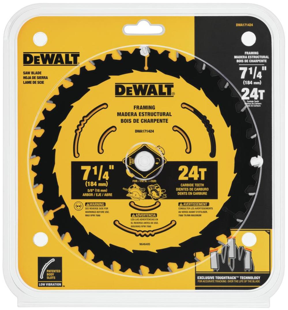 DEWALT ToughTrack 7-1/4″ Circular Saw Blade 24T - Ascmtools