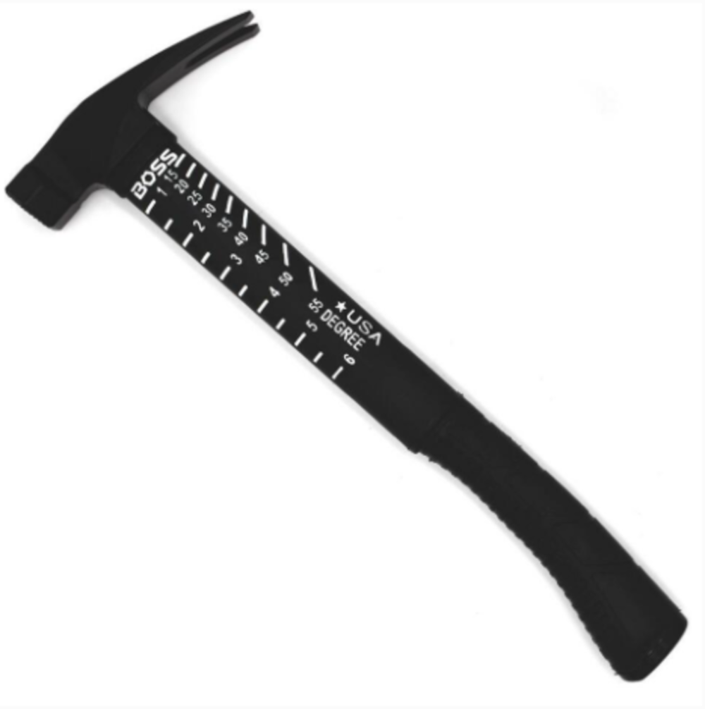 Boss Hammers 18oz Steel Hybrid Fiberglass Handle Hammer Milled Face - Ascmtools