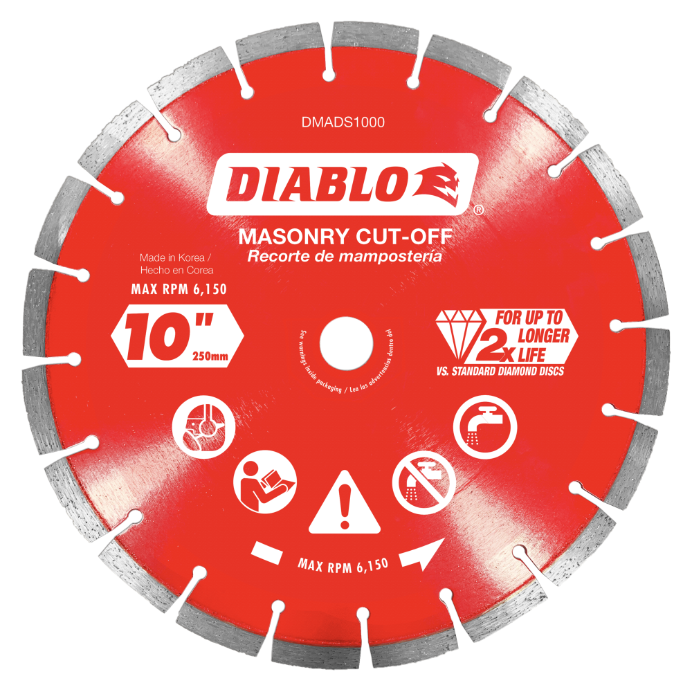 Diablo Tools 10″ Diamond Segmented Cut-Off Discs for Masonry - Ascmtools