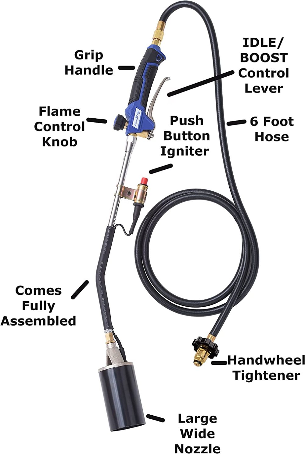 Flame King Auto Ignition Propane Torch with Blast Trigger - Ascmtools