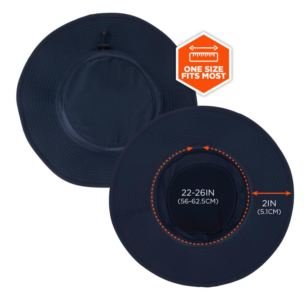 Ergodyne Chill Its 8939 Cooling Bucket Hat Navy - Ascmtools