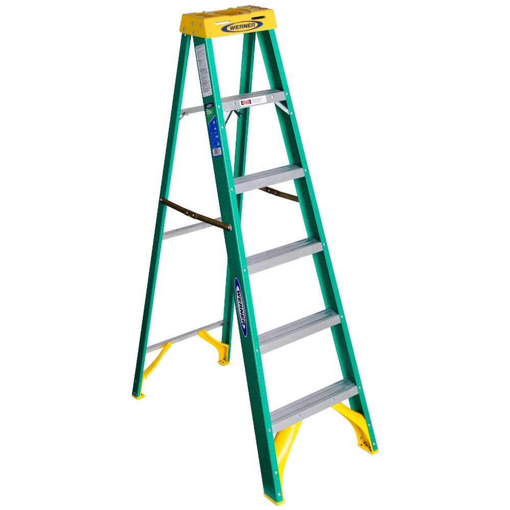 Werner 6 Ft. Type II Fiberglass Step Ladder - Ascmtools