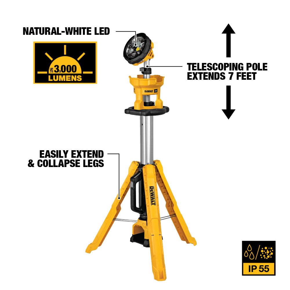 DEWALT 20V MAX Cordless Tripod Light (Light Only) Bare Tool - Ascmtools