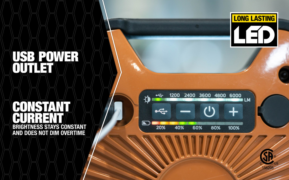 Southwire Work Light LED Rechargeable 6000 Lumen - Ascmtools