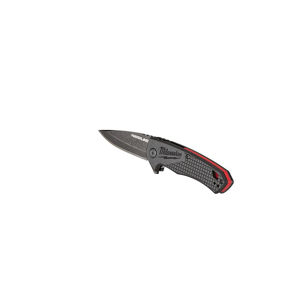 Milwaukee 2.5 in. HARDLINE Smooth Drop Point Blade Pocket Knife - Ascmtools