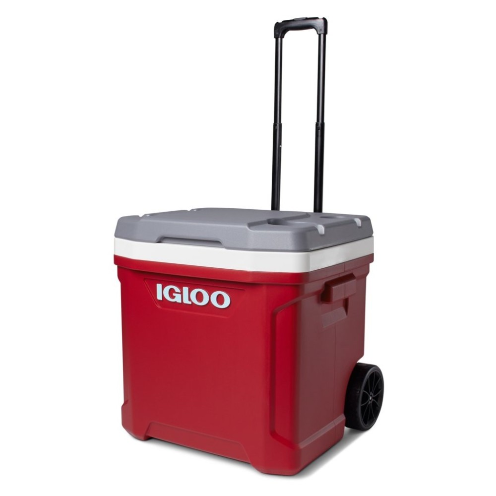 Igloo Latitude 60 Roller Cooler Industrial Red/Meteorite 60qt - Ascmtools
