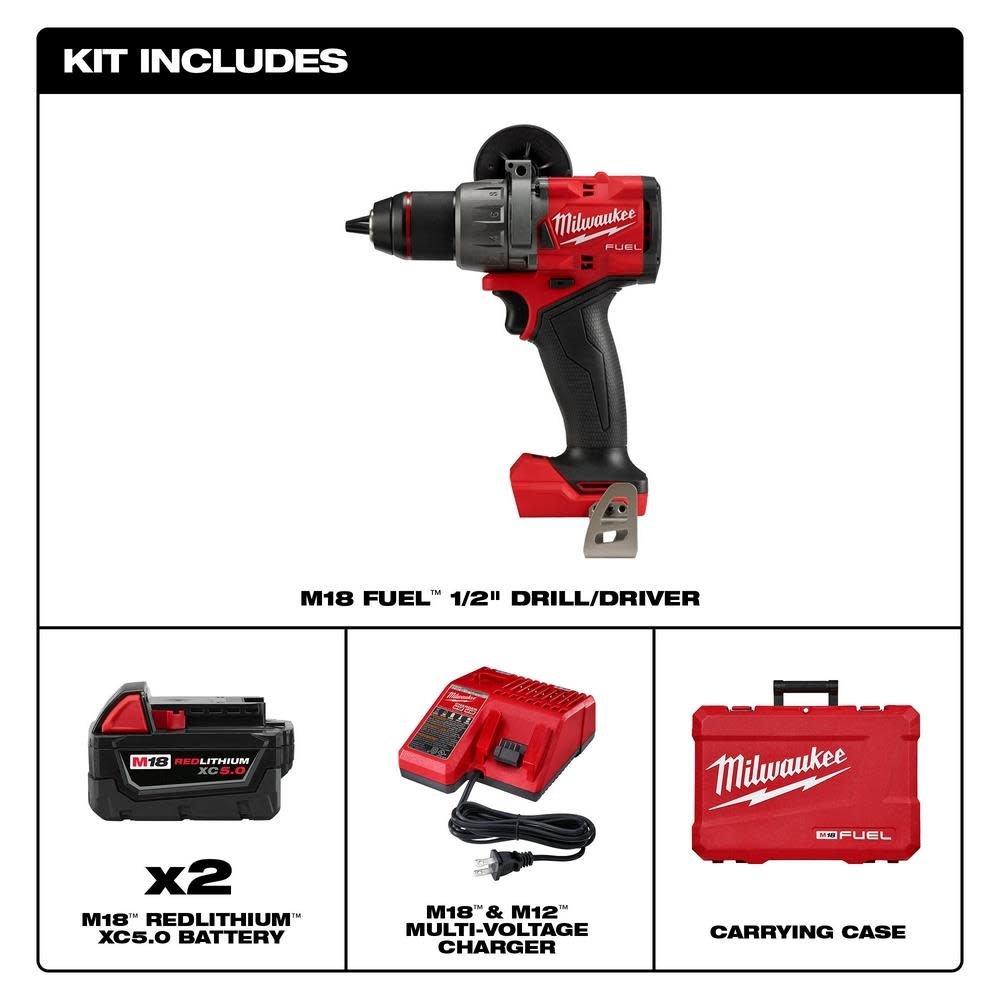 Milwaukee M18 FUEL 1/2″ Drill/Driver Kit - Ascmtools