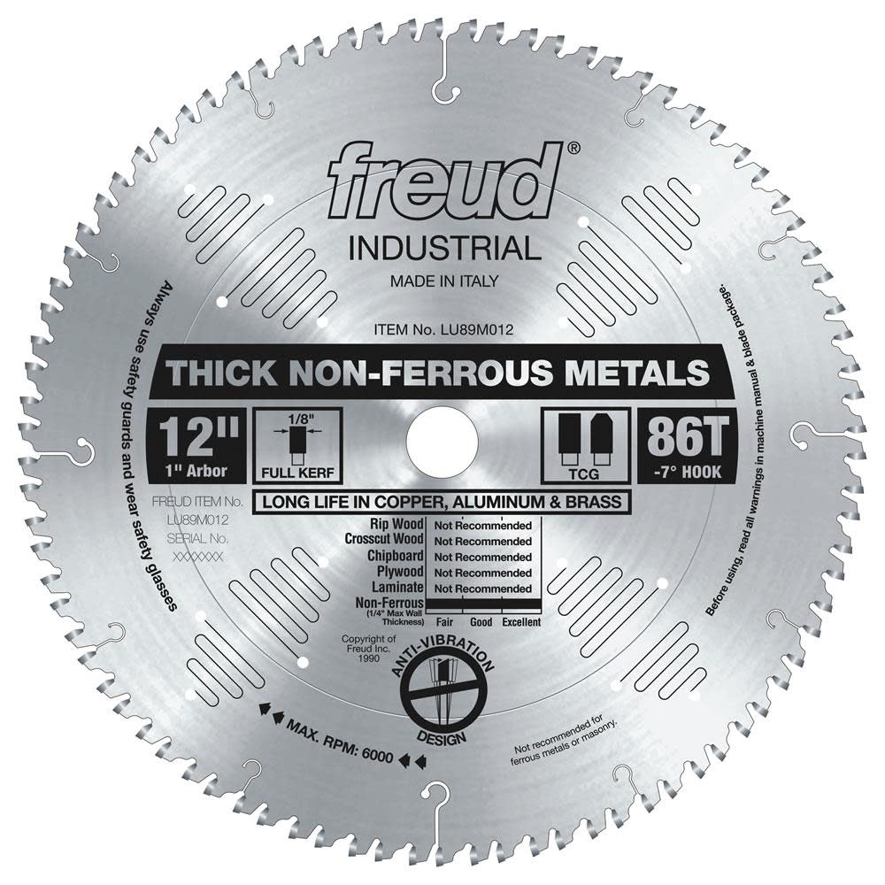 Freud 12″ Thick Non-Ferrous Metal Blade - Ascmtools