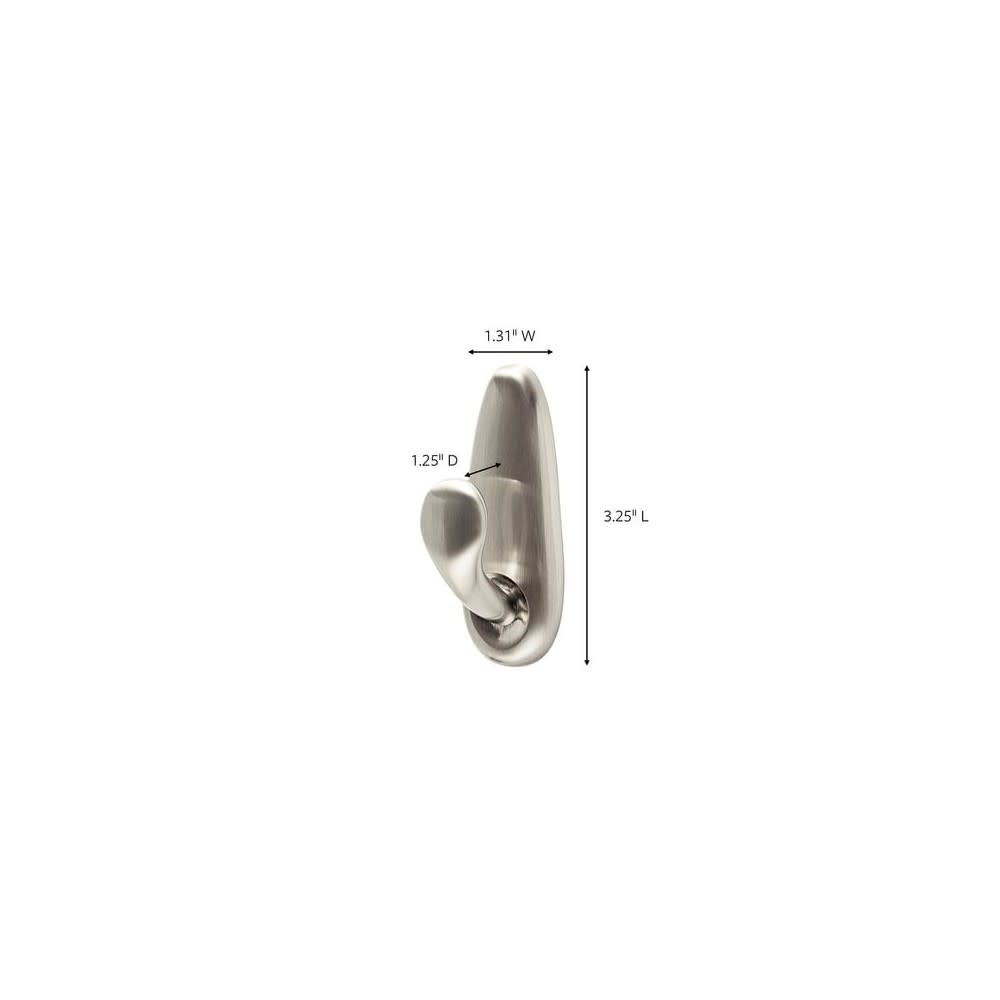 3M Medium Forever Classic Brushed Nickel Metallic Hook - Ascmtools