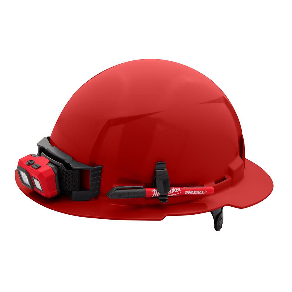 Milwaukee Red Full Brim Hard Hat with 6pt Ratcheting Suspension Type 1 Class E - Ascmtools