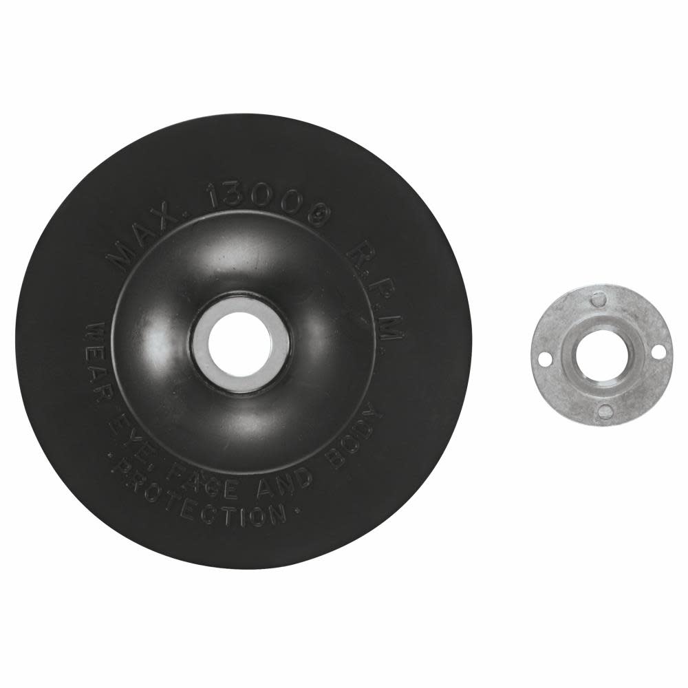 Bosch 5 In. Angle Grinder Accessory Rubber Backing Pad with Lock Nut - Ascmtools