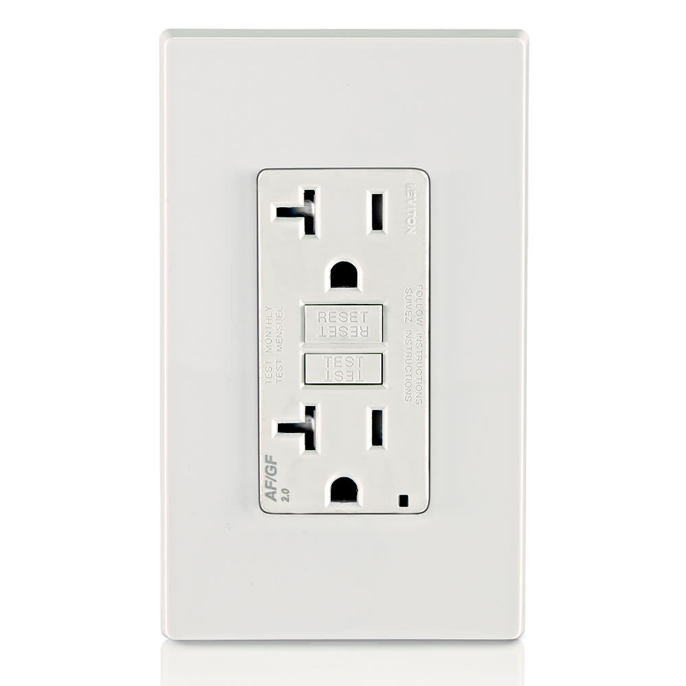 Leviton SmartlockPro AFCI/GFCI Outlet 20A 125V 2Pole White Duplex - Ascmtools