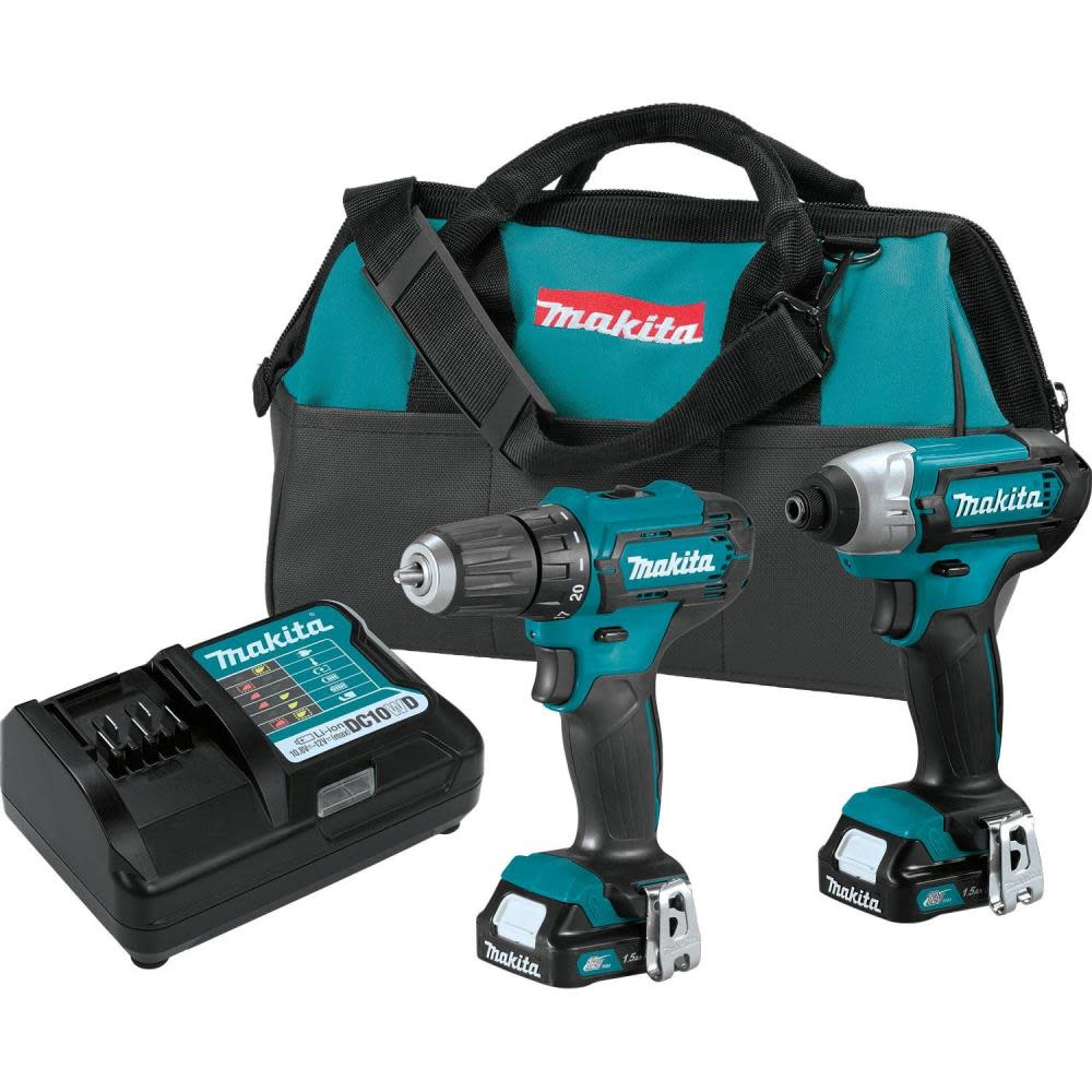 Makita 12V Max CXT Lithium-Ion Cordless 2-Pc. Combo Kit (1.5Ah) - Ascmtools