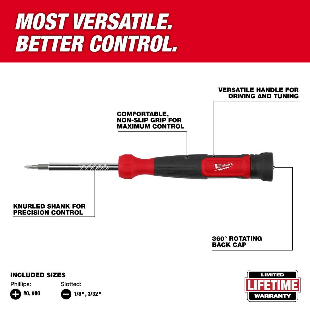 Milwaukee 4 in 1 Precision Multi Bit Screwdriver - Ascmtools