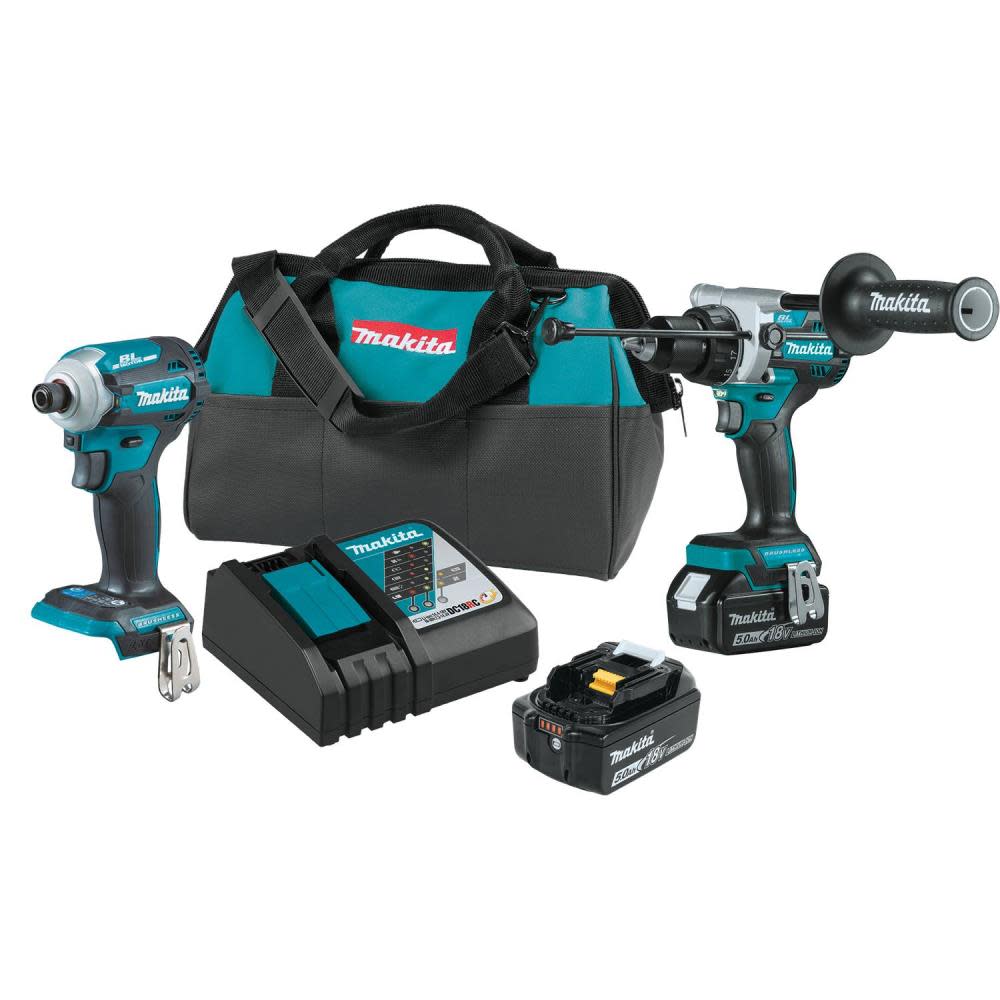 Makita 18V LXT Lithium-Ion Brushless Cordless 2 Piece Combo Kit 5.0Ah - Ascmtools