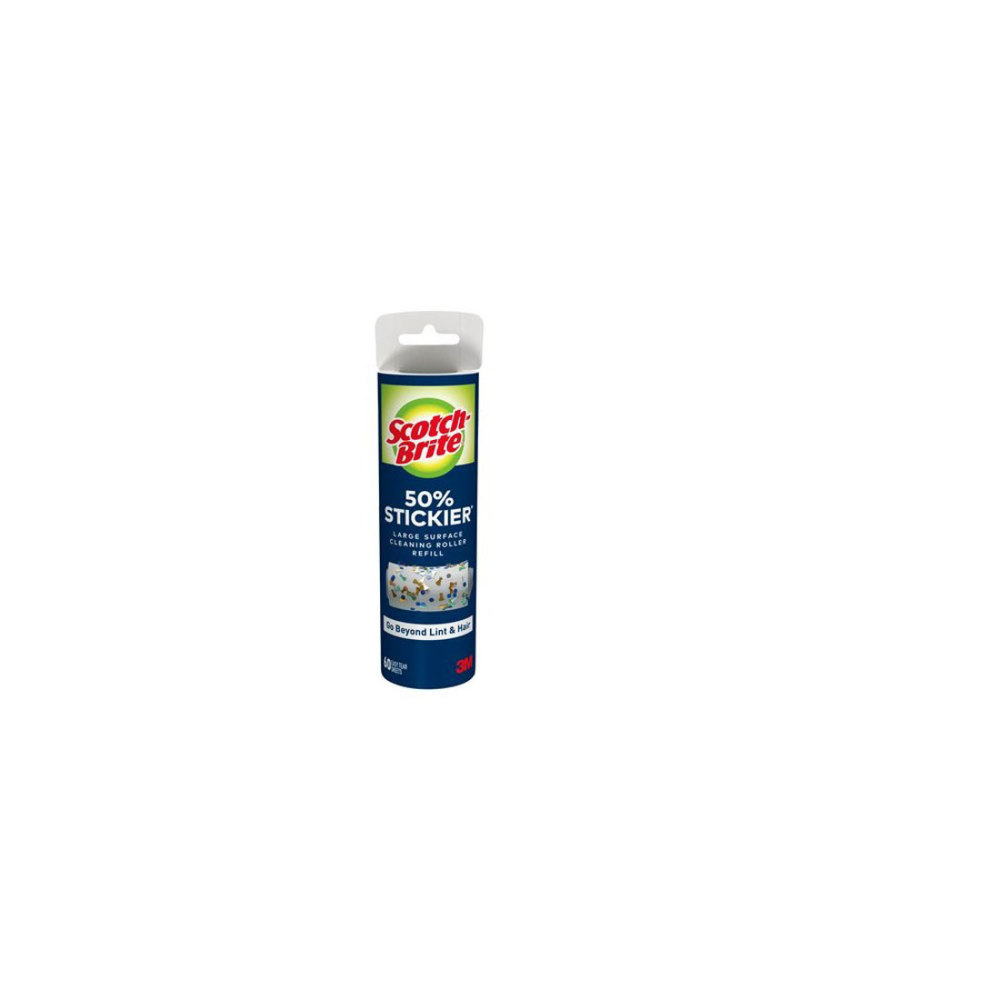 3M Scotch Brite 50% Stickier Large Surface Lint Roller Refill - Ascmtools
