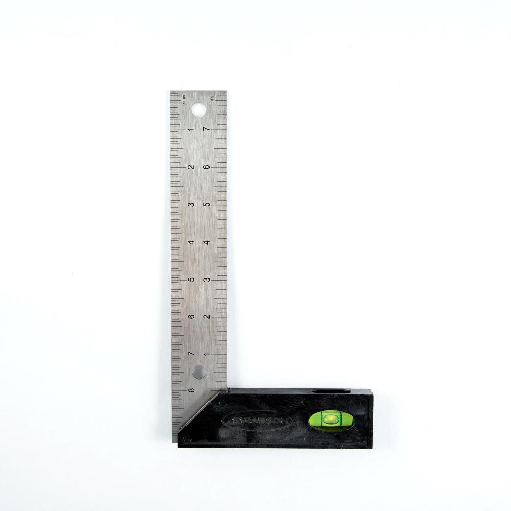 Tool 8 In. Speedlite Composite Try and Miter Square with Level Vial - Ascmtools